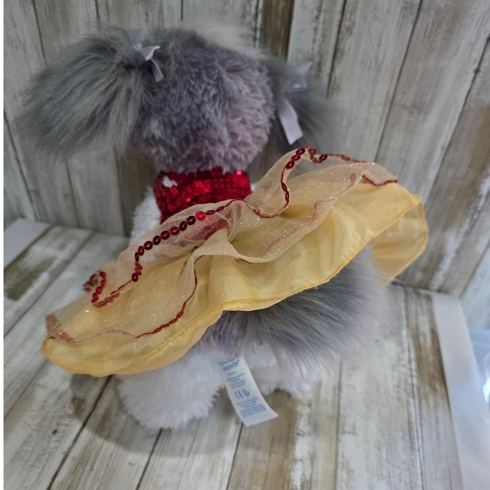 Build-A-Bear Workshop Promise Pets Dog Shih Tzu Plush Tutu Red Sequins Dress - Picture 6 of 8